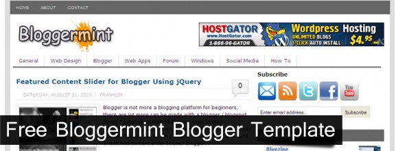 Free Bloggermint Blogger Template
