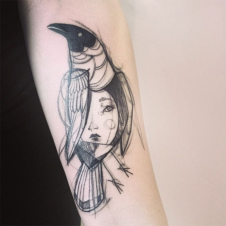 Artist makes Tattoos that Look like Pencil Drawings