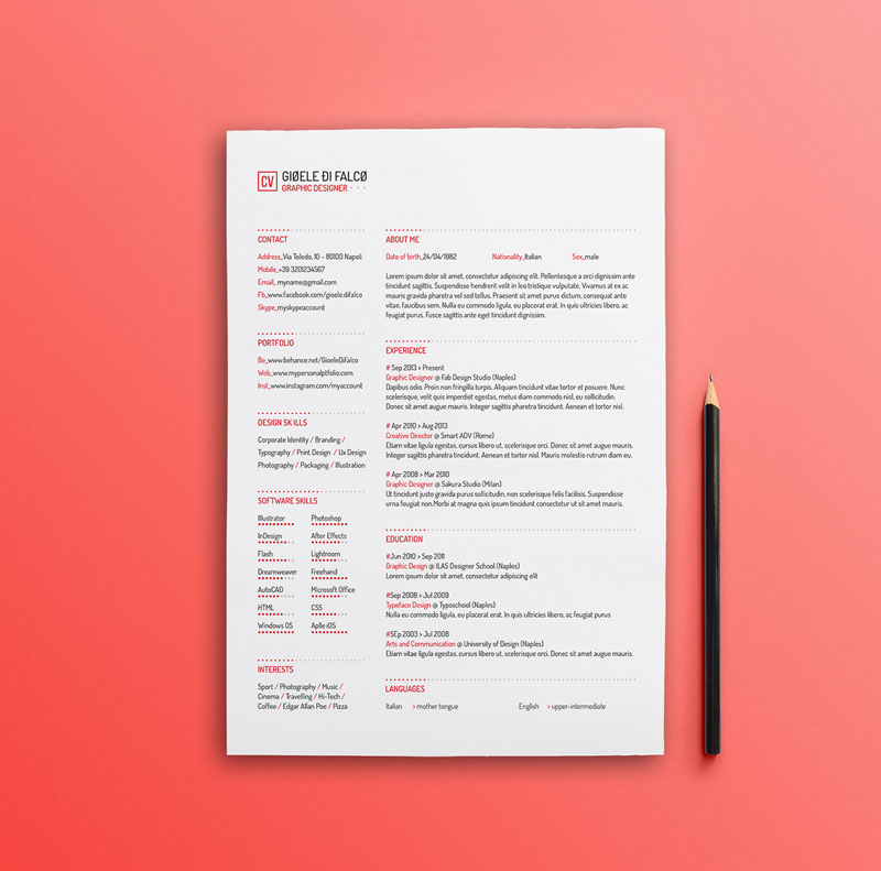 best free clean resume templates in psd  ai and word docx format
