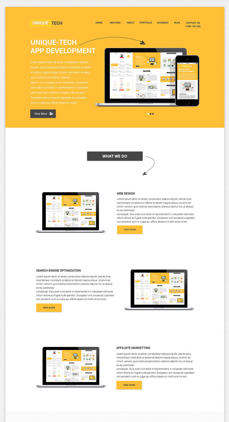 Clean and Beautiful Free Corporate PSD Website Template
