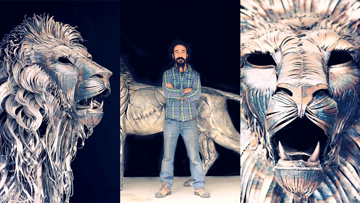 Aslan the Lion Metal Sculpture by Selçuk Yılmaz