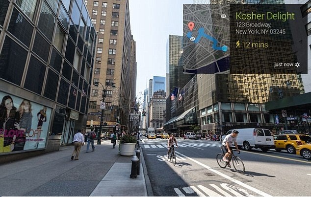 Google iGlass Display information