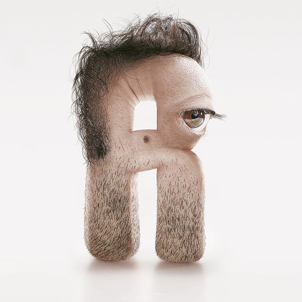Stunning Typography with Human Skin