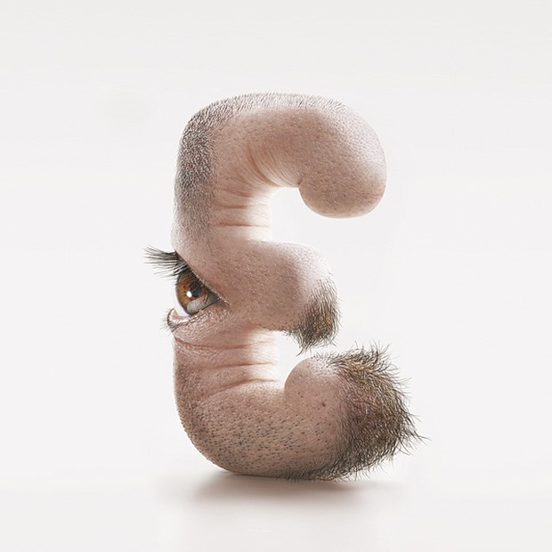 Stunning Typography with Human Skin
