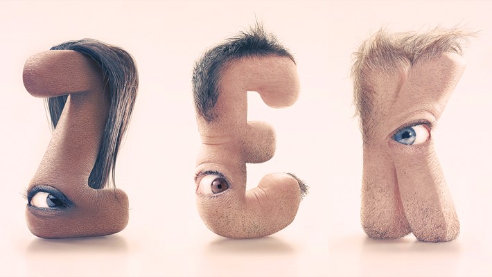 Stunning Typography with Human Skin by JC Debroize
