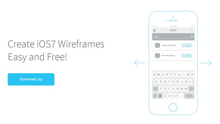 Free iOS7 Wireframe