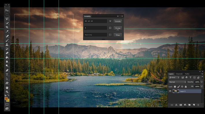 Griddify - A Small Photoshop Panel to Make Grids