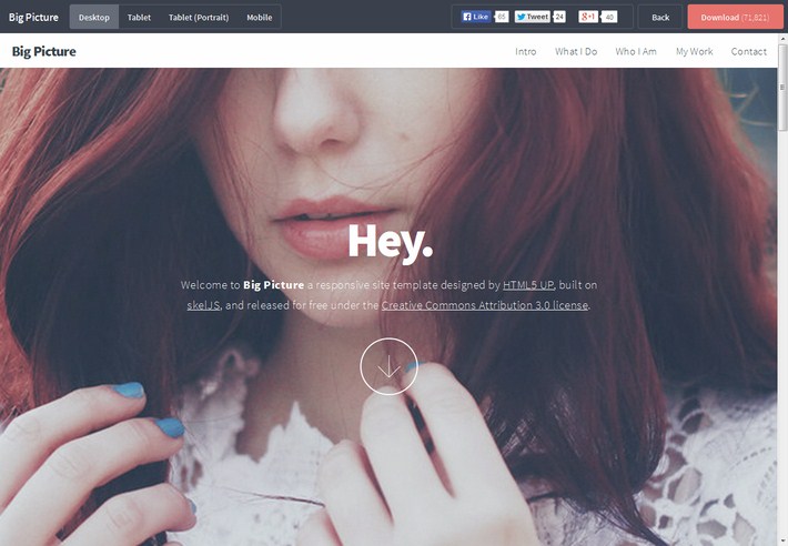 Big Picture Free HTML5 CSS3 Responsive Templates