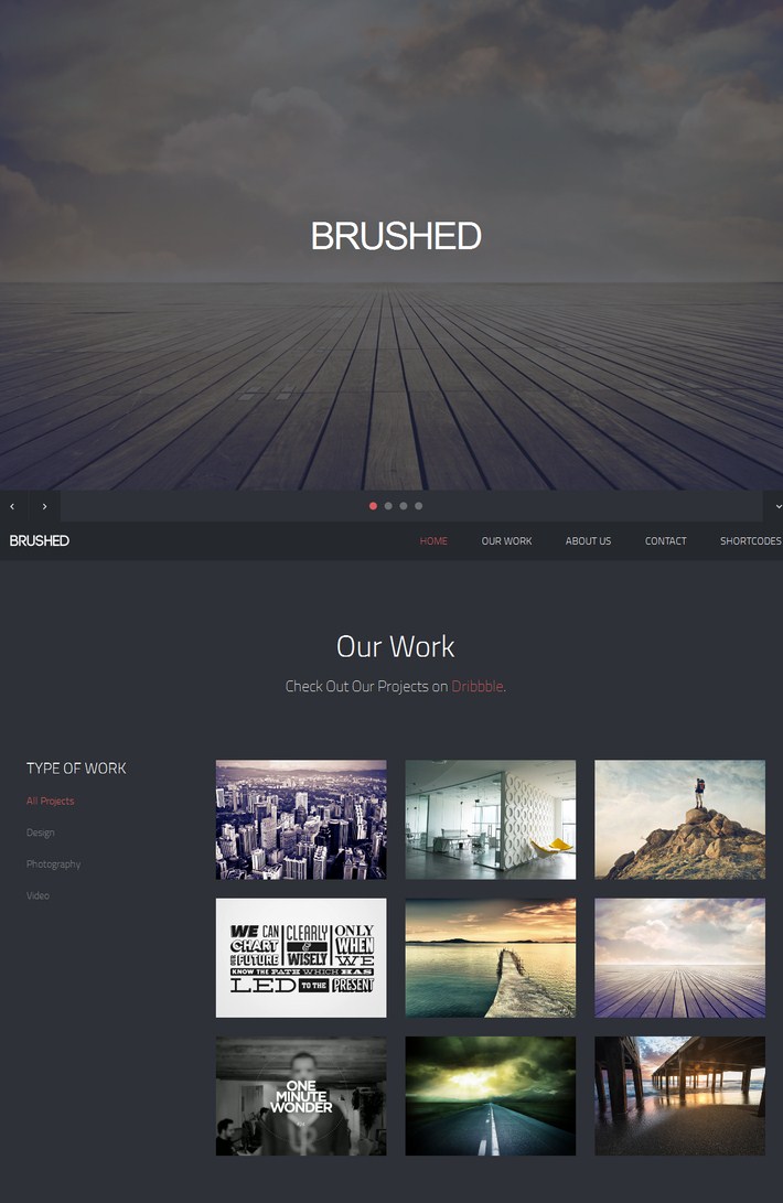 Brushed-Responsive One Page Template 2014