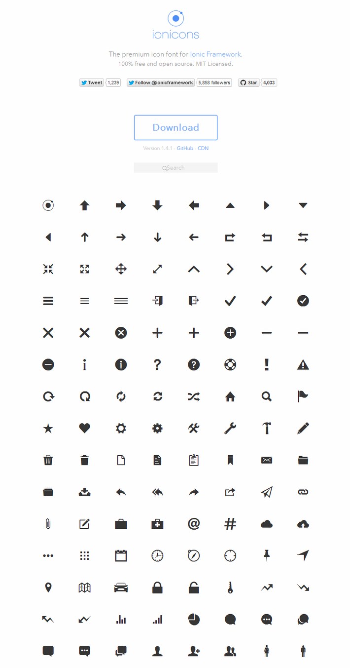 Ionicons- The premium icon font