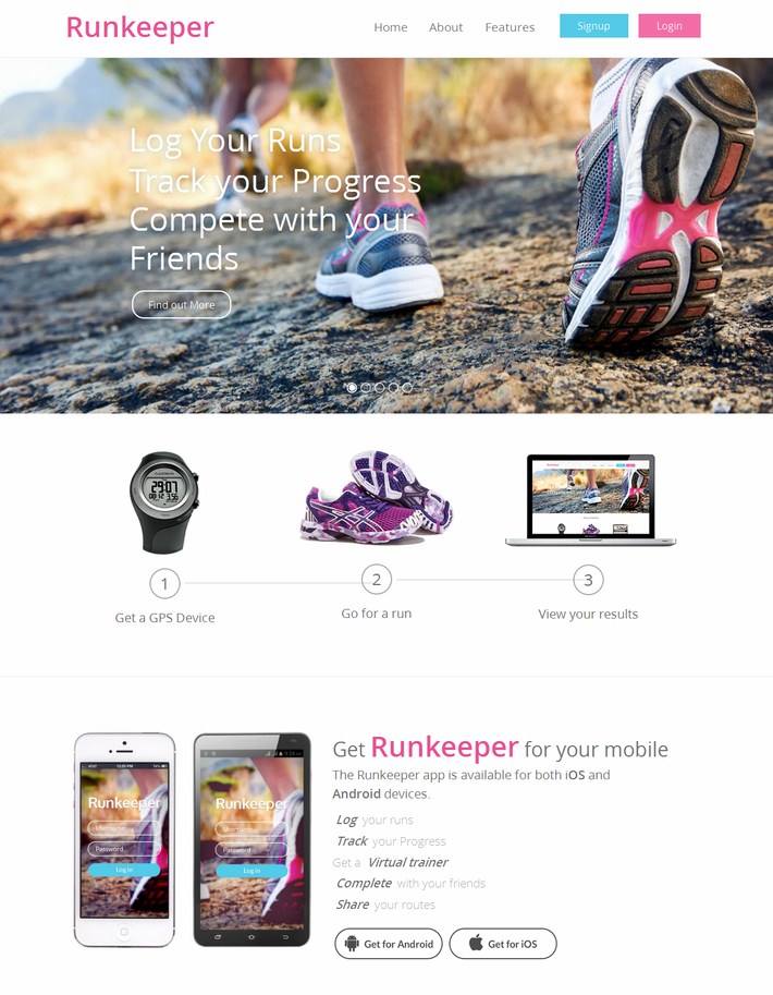 Runkeeper Website Template
