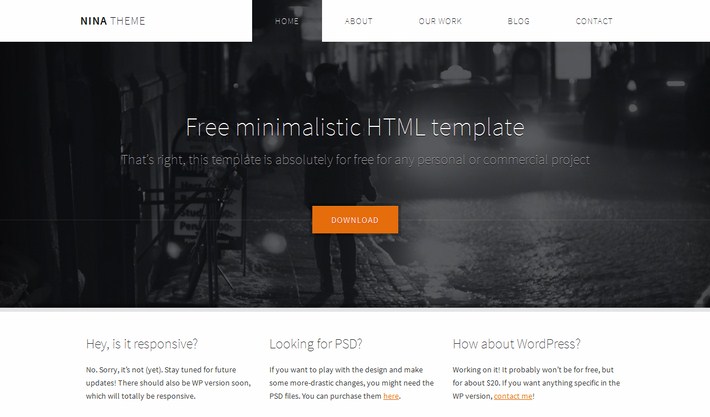 Nina Free HTML5 CSS3 Template