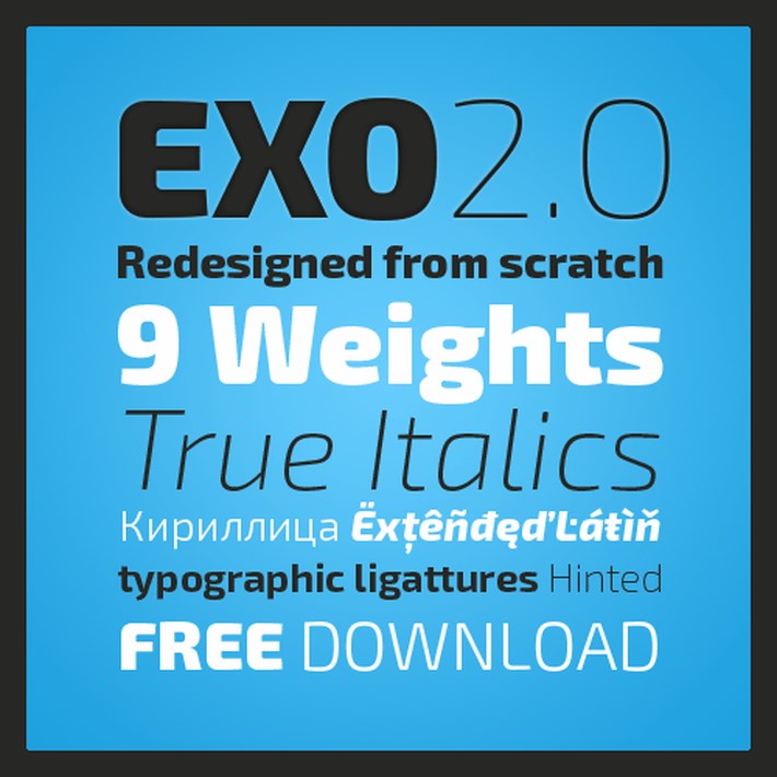 best free fonts 2014 - Exo 2.0 Geometric Sans Serif Font