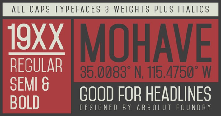 best free fonts 2014 - Mohave Typefaces free font