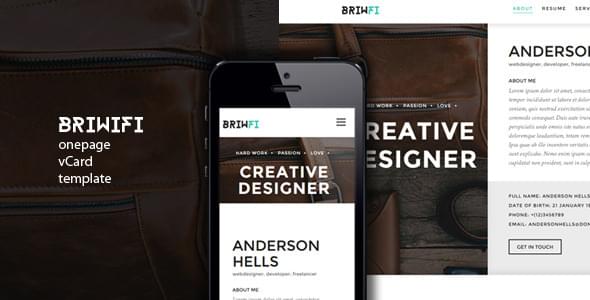 Briwfi Onepage vCard Template