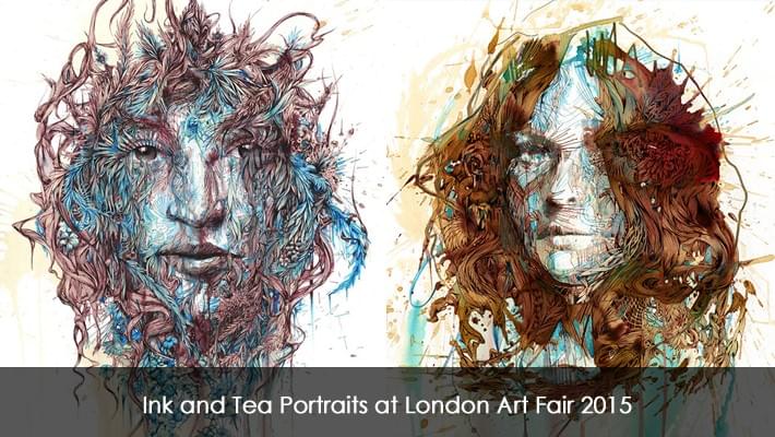 Ink and Tea Portraits at London Art Fair 2015