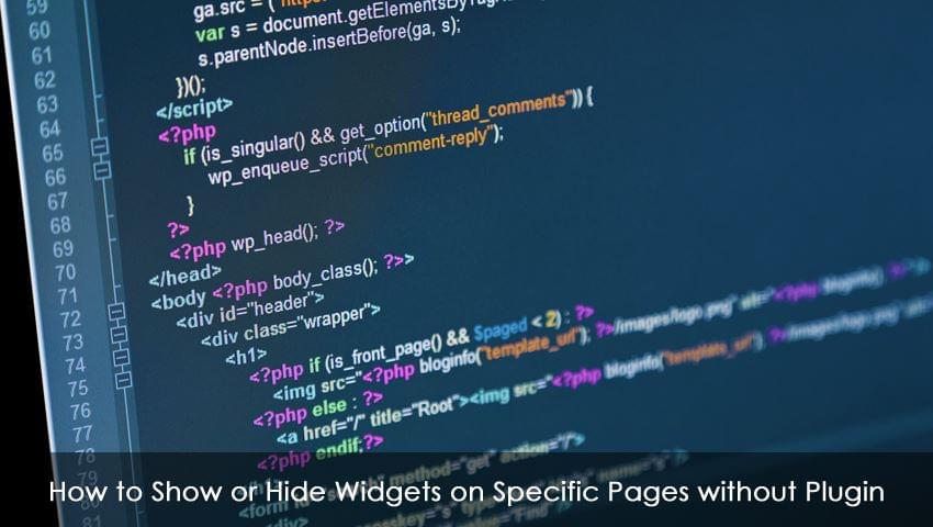 How to Show or Hide Widgets on Specific Pages without Plugin
