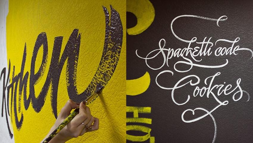 Hand Lettered Wall Painting