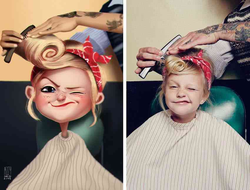 Digital Art Paintings of Random People into fun illustrations