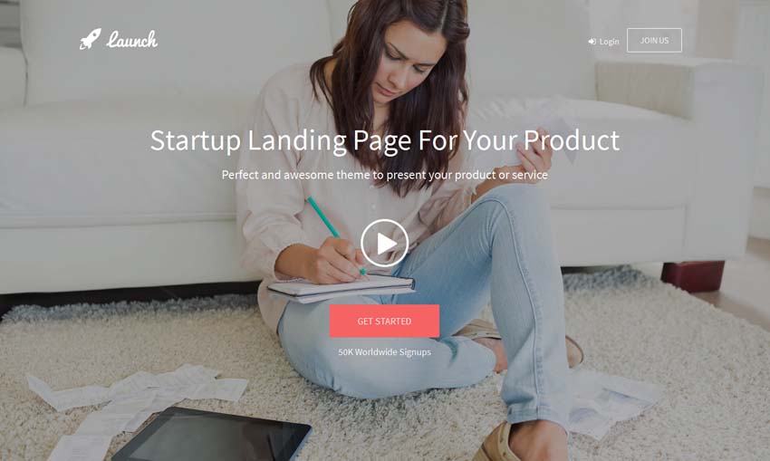 Launch - Startup Landing Page