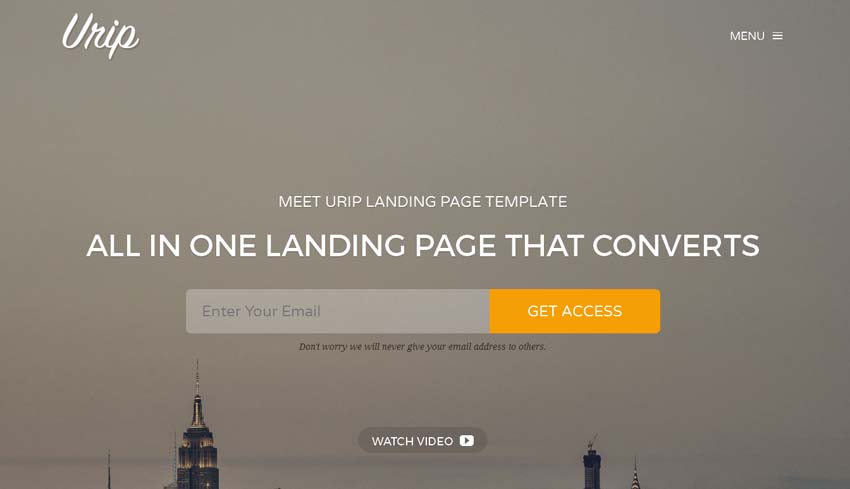 Urip Landing Page Template