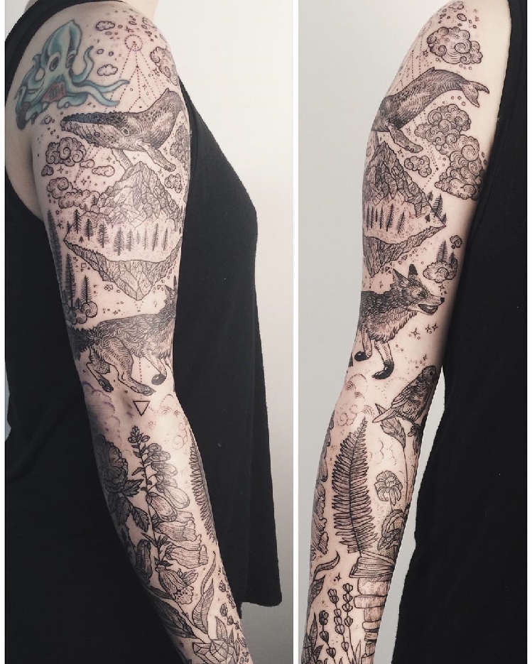 Vintage-Etchings-Tattoo-of-Flora-and-Fauna