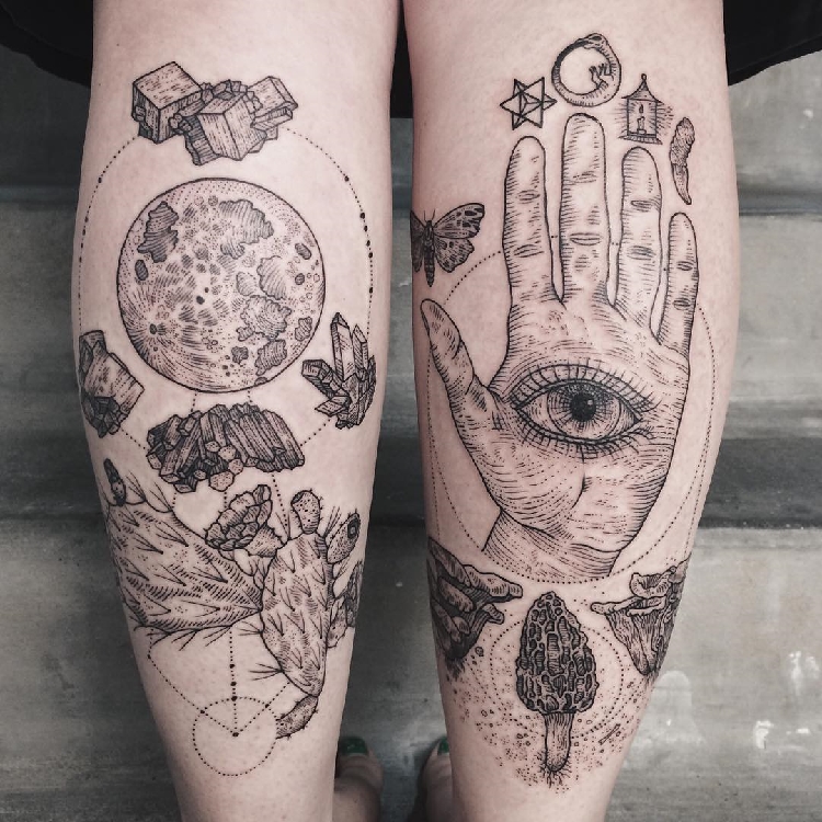 Vintage-Etchings-Tattoo-of-Flora-and-Fauna