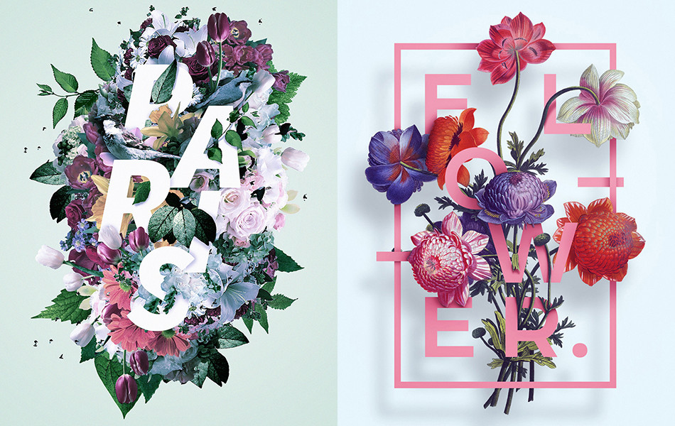 Floral Typography Designs