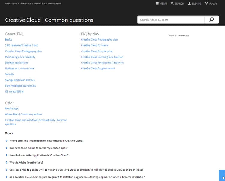 faq pages examples
