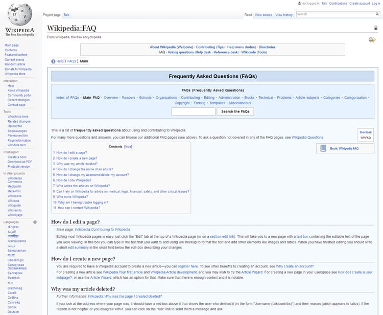 build faq page