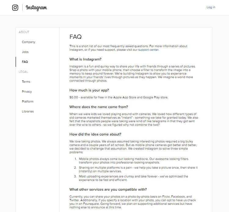 best faq pages 2016