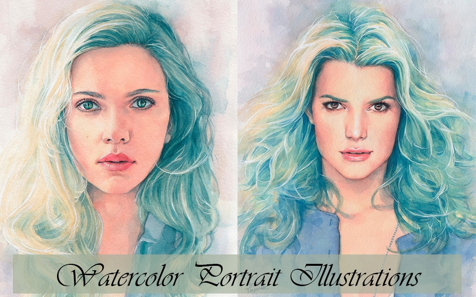 Watercolor Portrait Illustrations