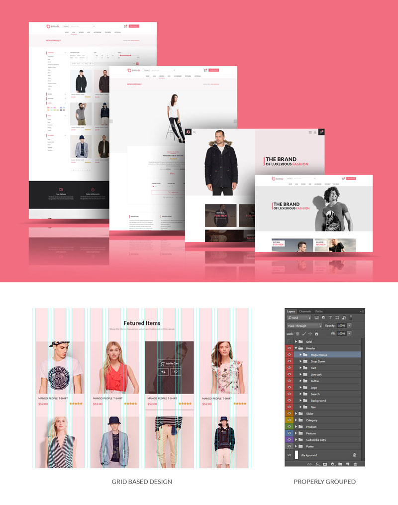 online shopping psd templates free download
