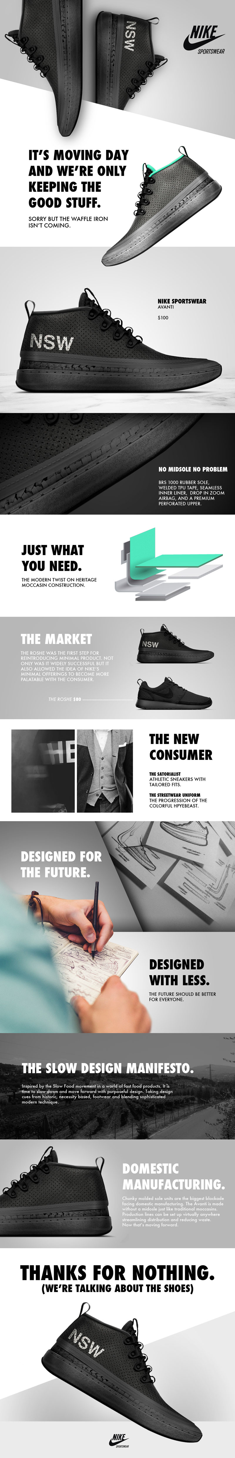 Nike AVANTI Product Web Design for Inspiration