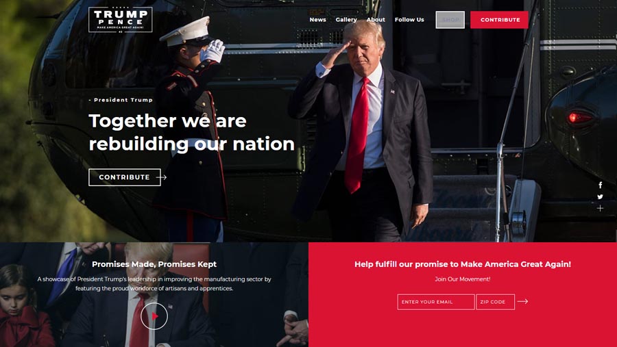 Donald Trump United States President Website Design