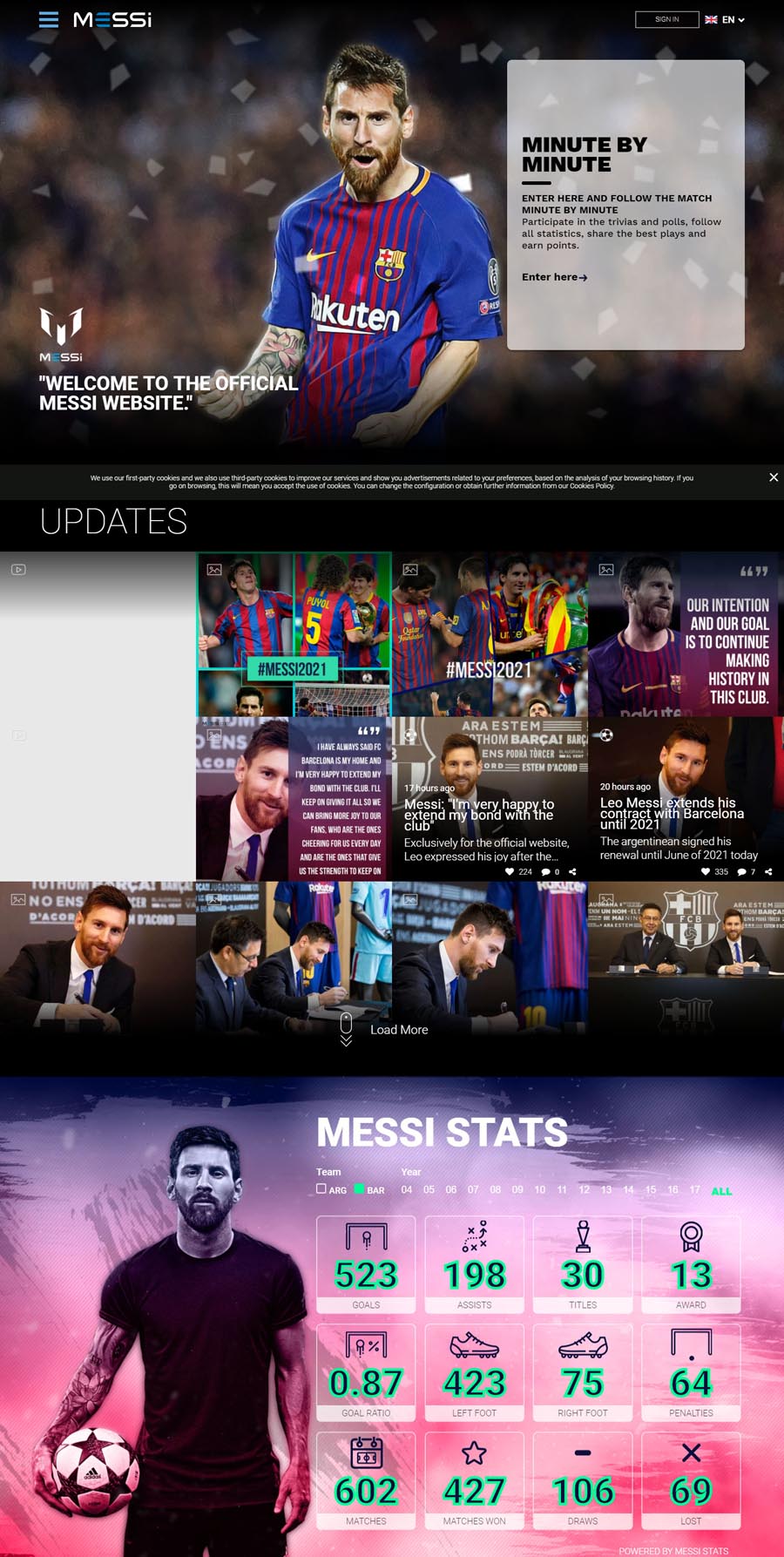 Lionel Messi Footballer Celebrity Website Design