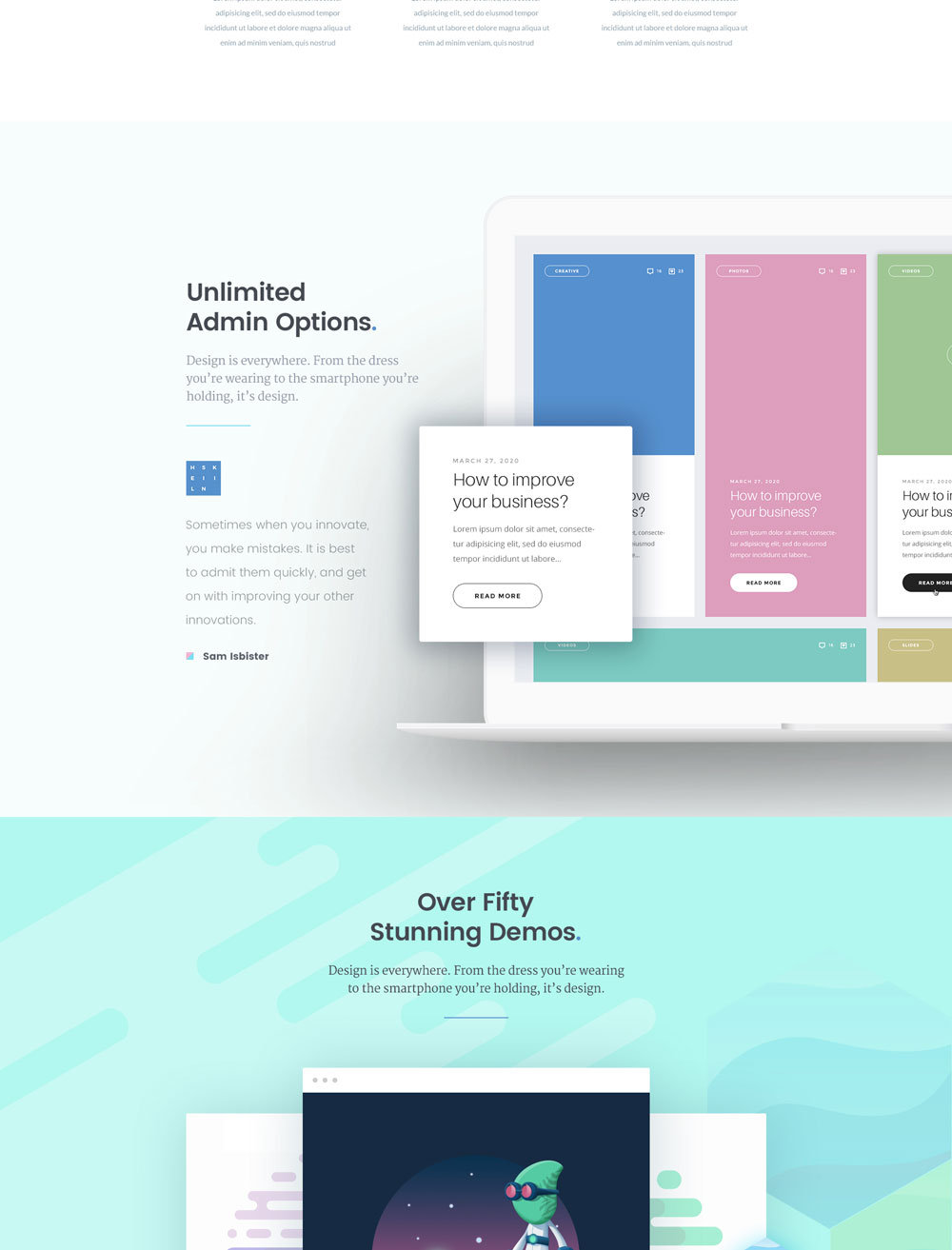 Cesis flat style One Page sketch app template