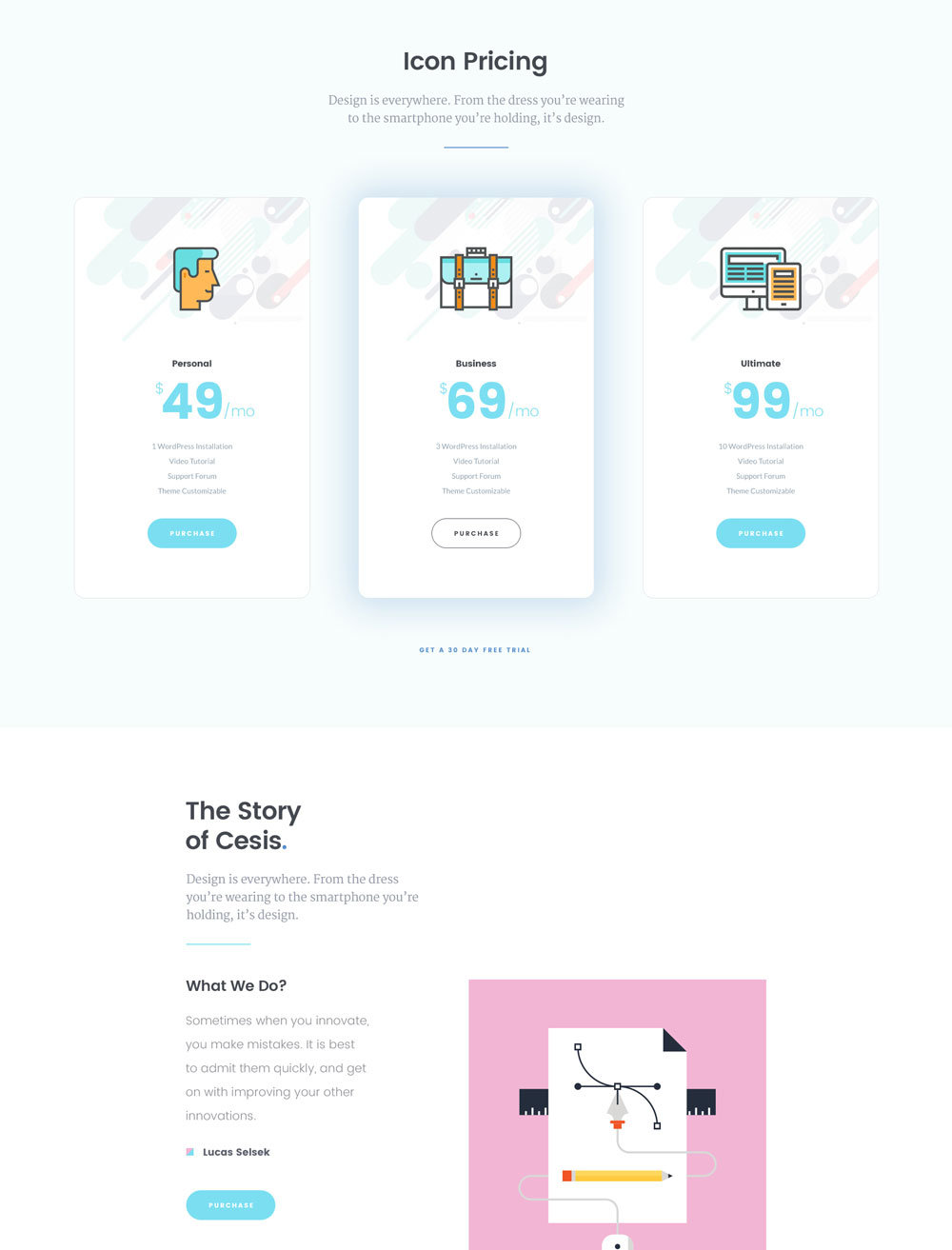 Cesis flat style One Page Template