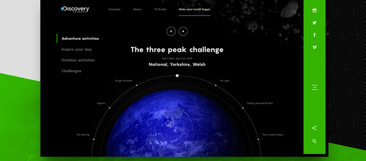 Animated Web Design Concept of Discovery Channel