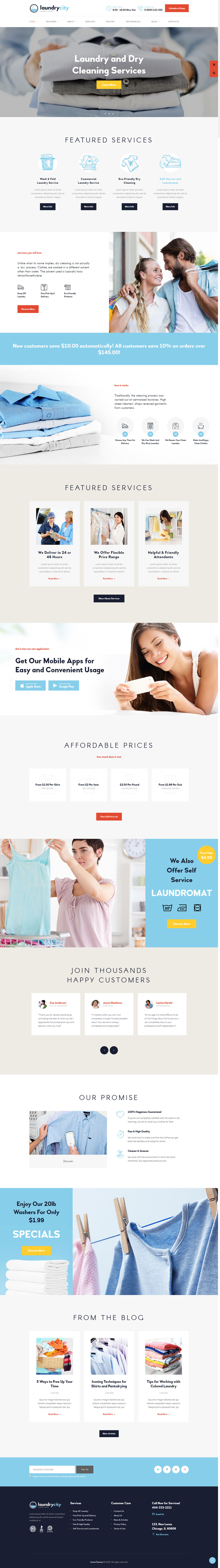 Laundry City - Dry Cleaning & Washing Services WordPress Theme