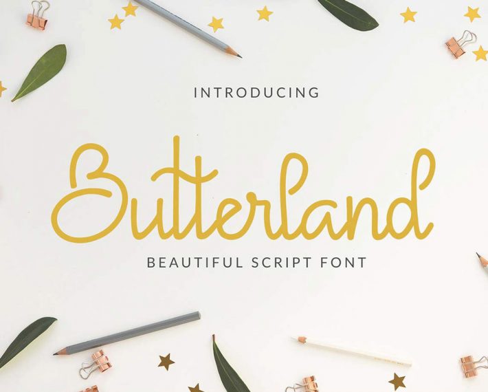 Free Butterland Script Free Fonts for Designers