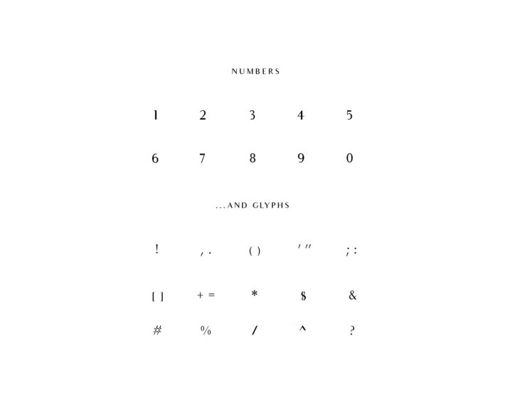 Audrey Font Numbers and Glyphs