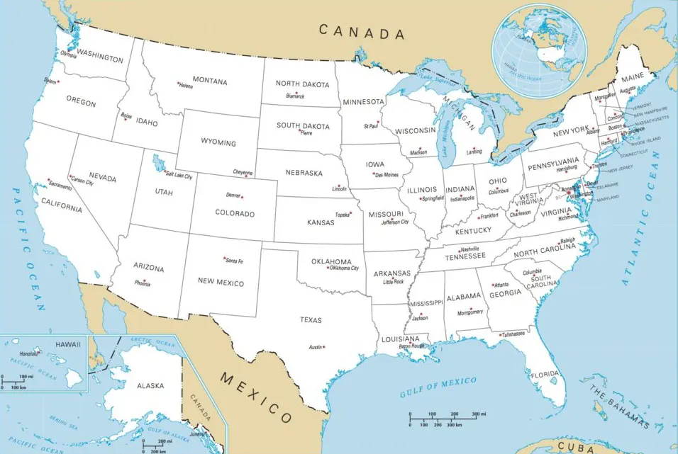 List of States in USA with Capitals