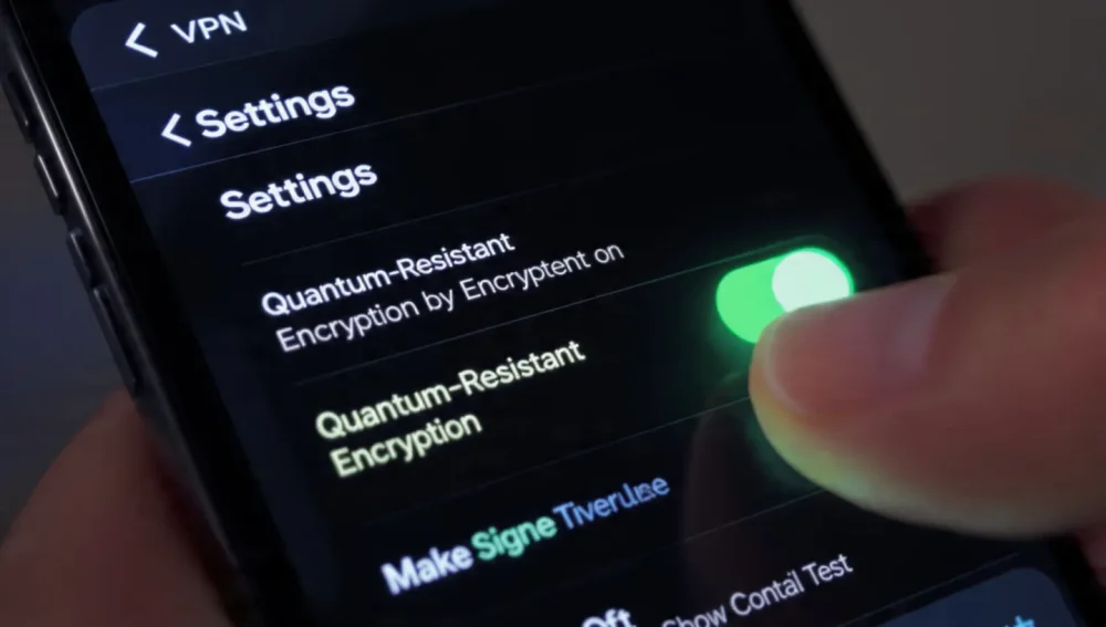 How to enable post-quantum encryption in VPN settings.
