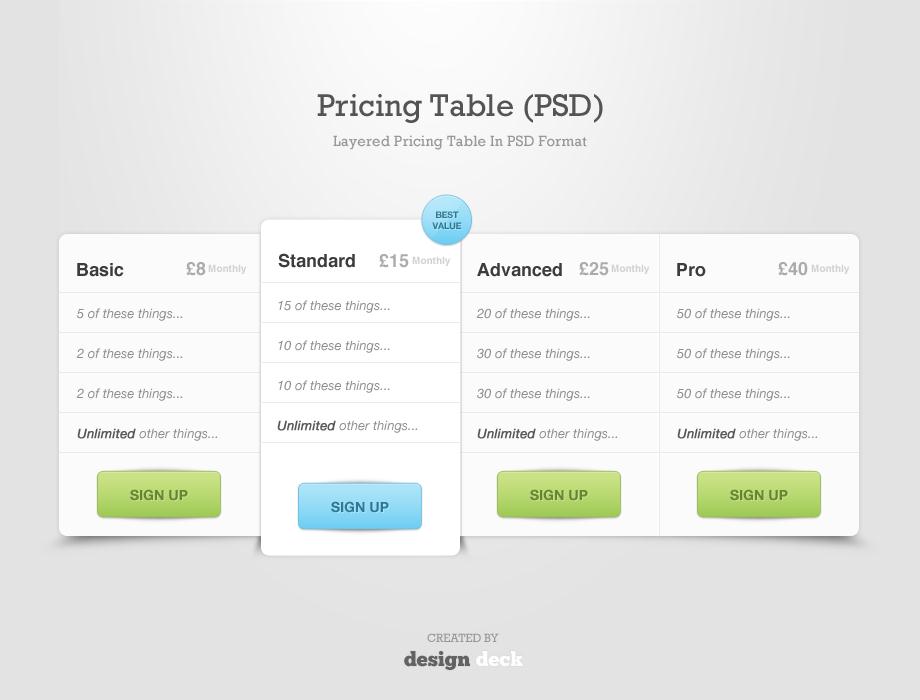 Pricing Table PSD. Таблица ПСД. Прайс PSD. Pricing.