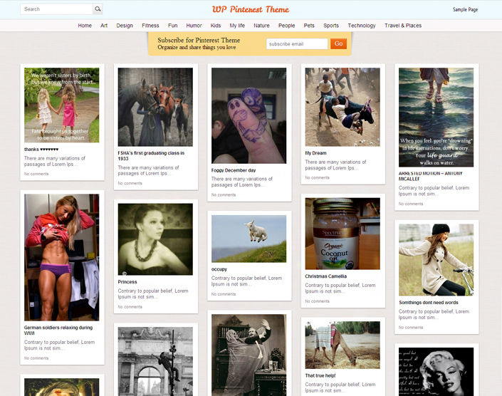 wp Pinterest theme
