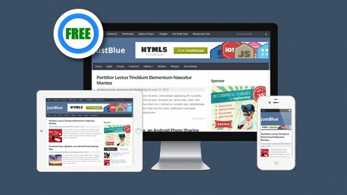 Free Responsive WordPress Theme Justblue