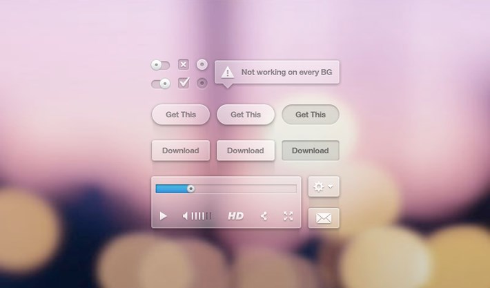 Transparent UI Kit – Free PSD