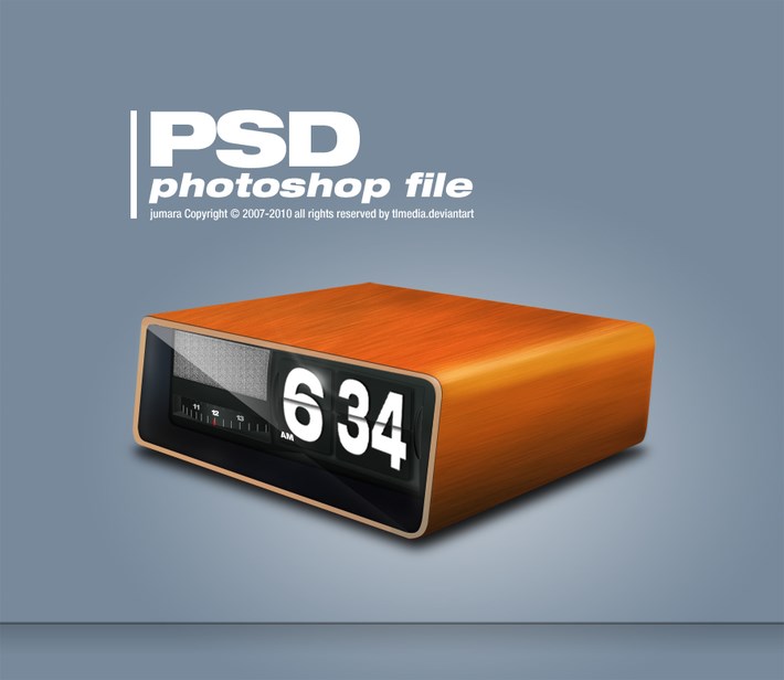 free retro clock psd