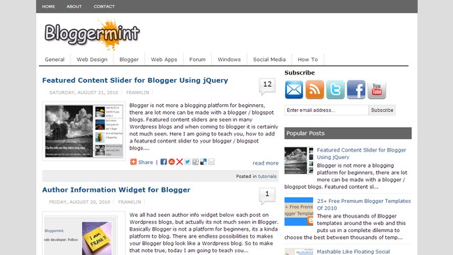 Bloggermint Blogger Template